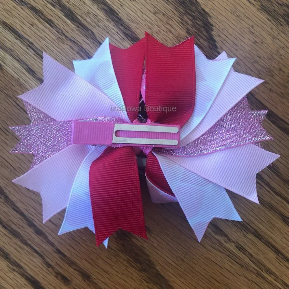 Love Birds Bottle Cap Image Deluxe Bow   5B1754  Handmade NWT Boutique